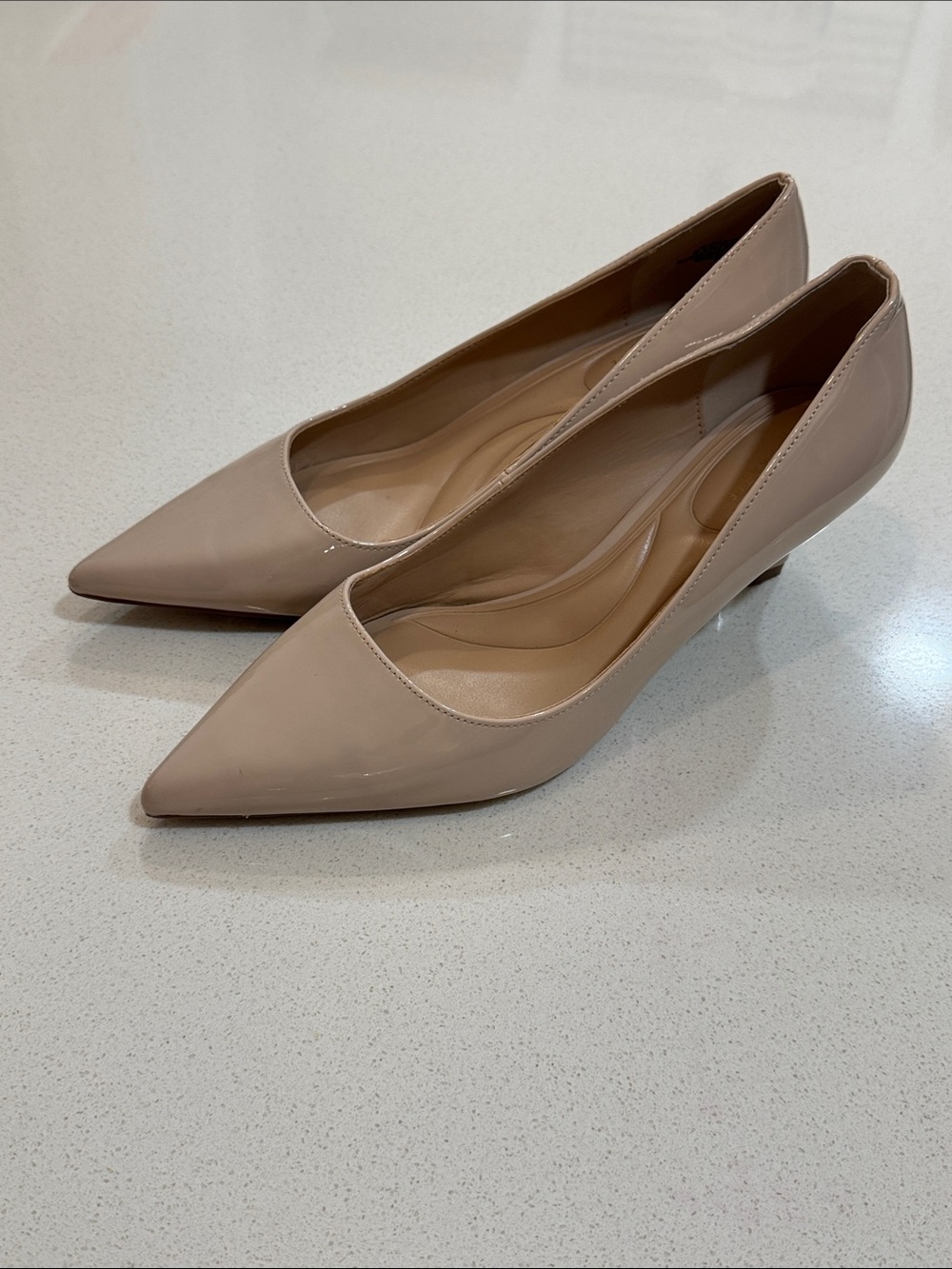Kelly & Katie Nude Pointed-Toe Low Heel Pumps
